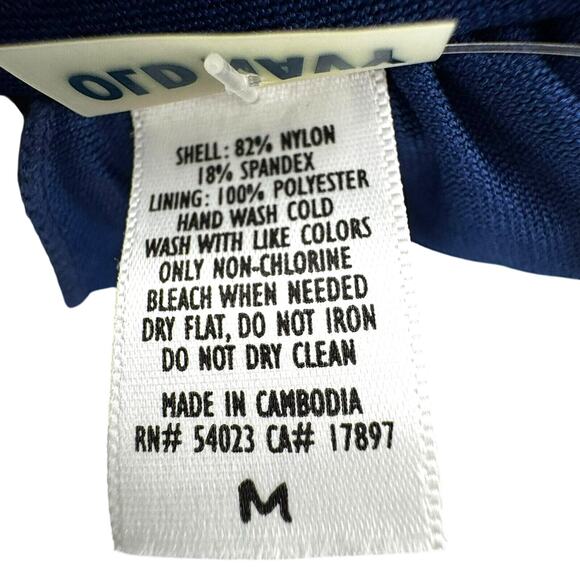 OLD NAVY NWT Medium Ditsy Floral Blue Purple Strapless One Piece Swimsuit Padded - Picture 6 of 10